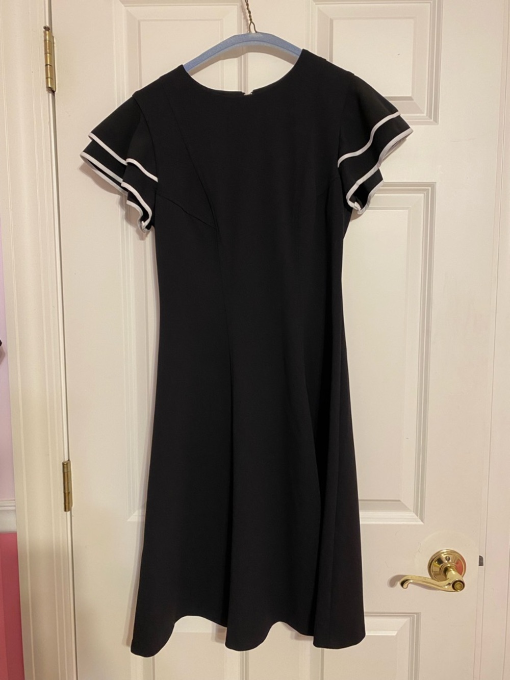 Tommy Hilfiger black dress with ruffle sleeves, size 6